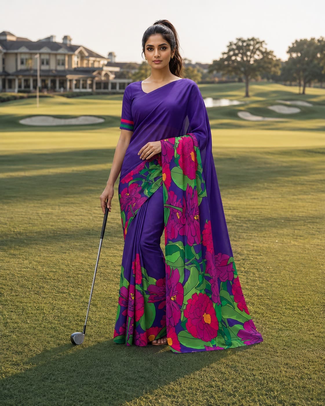 Royal Bloom Floral Saree