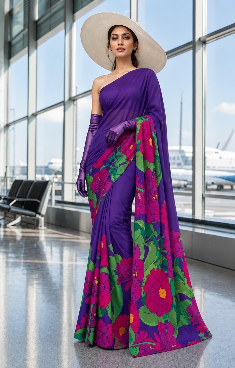 Royal Bloom Floral Saree