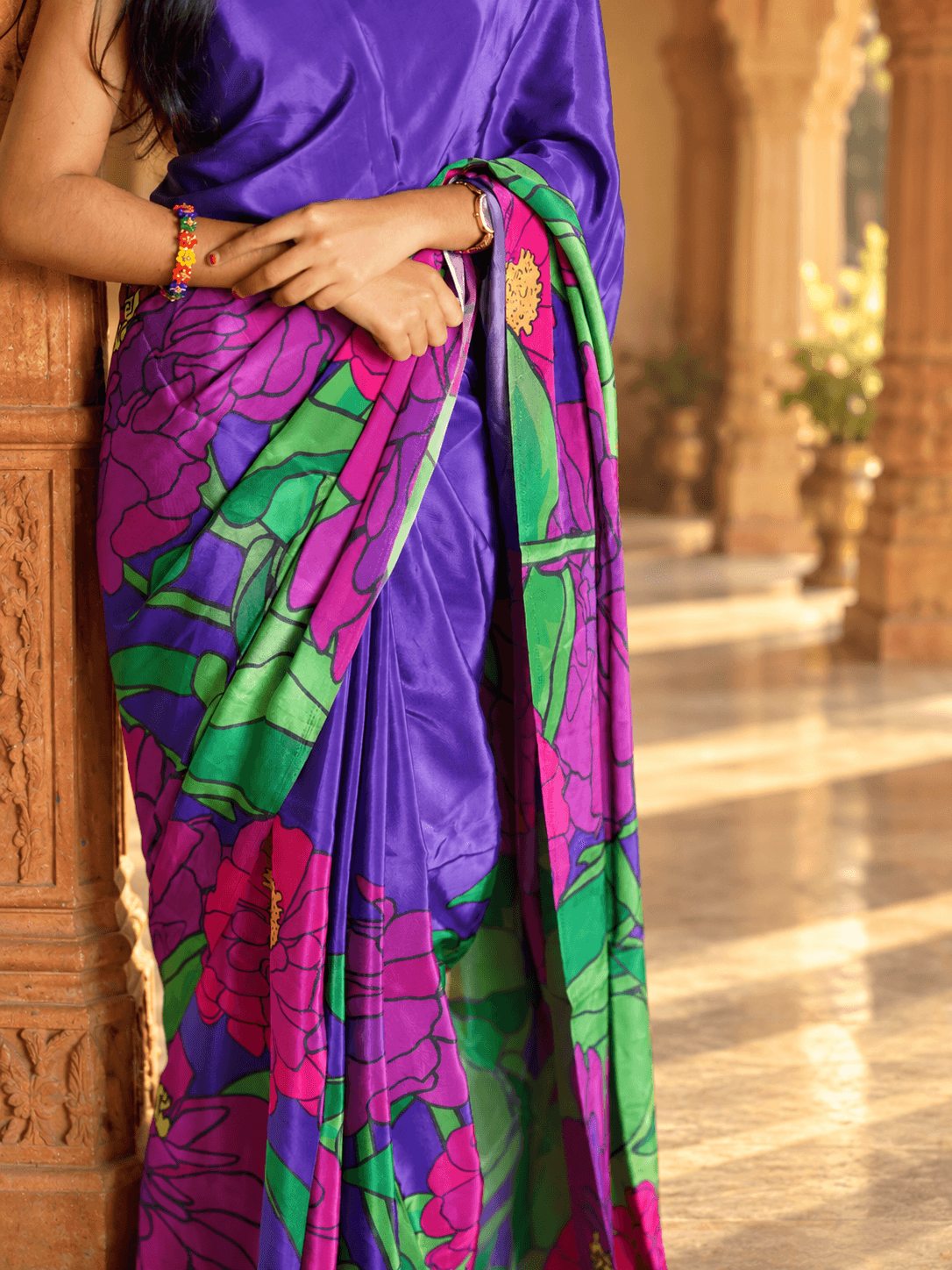 Royal Bloom Floral Saree
