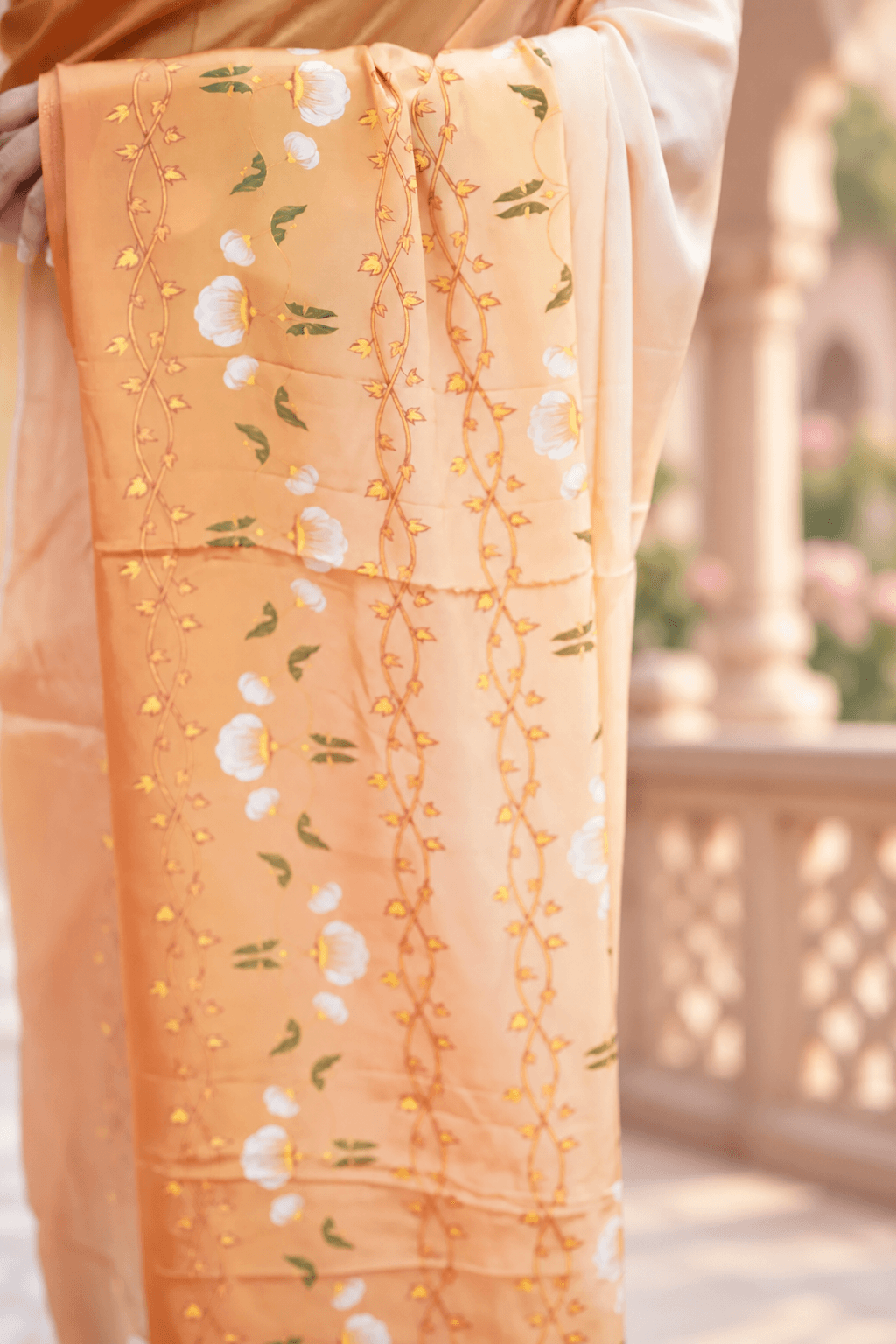 Sunlit Vine Bloom Saree